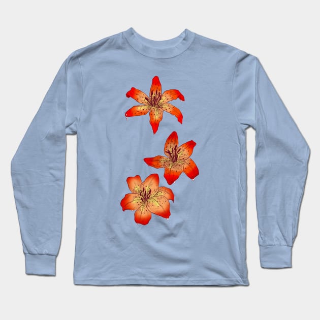 Three Tiger Lillies Long Sleeve T-Shirt by saradaboru